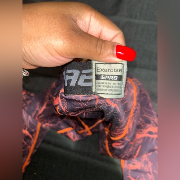 Men's Lightning athletic Joggers/leggings - Black and Orange - Picture 3 of 7